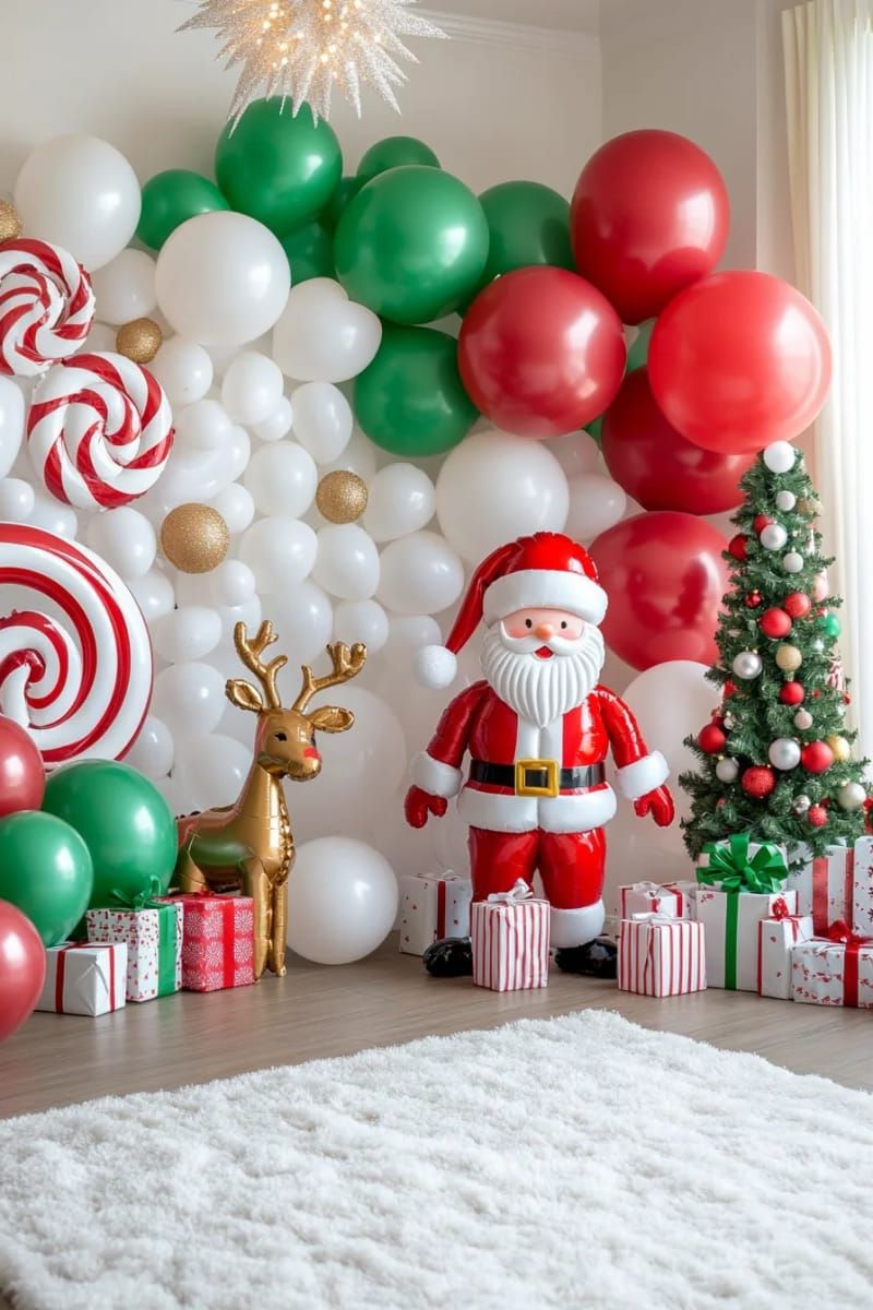 10. Santa and reindeer balloons for kids' corner - photo 2