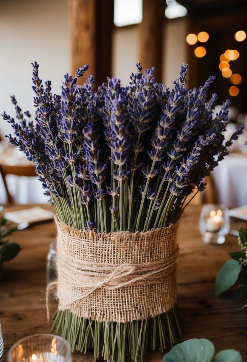 12) Dried Lavender Table Wraps