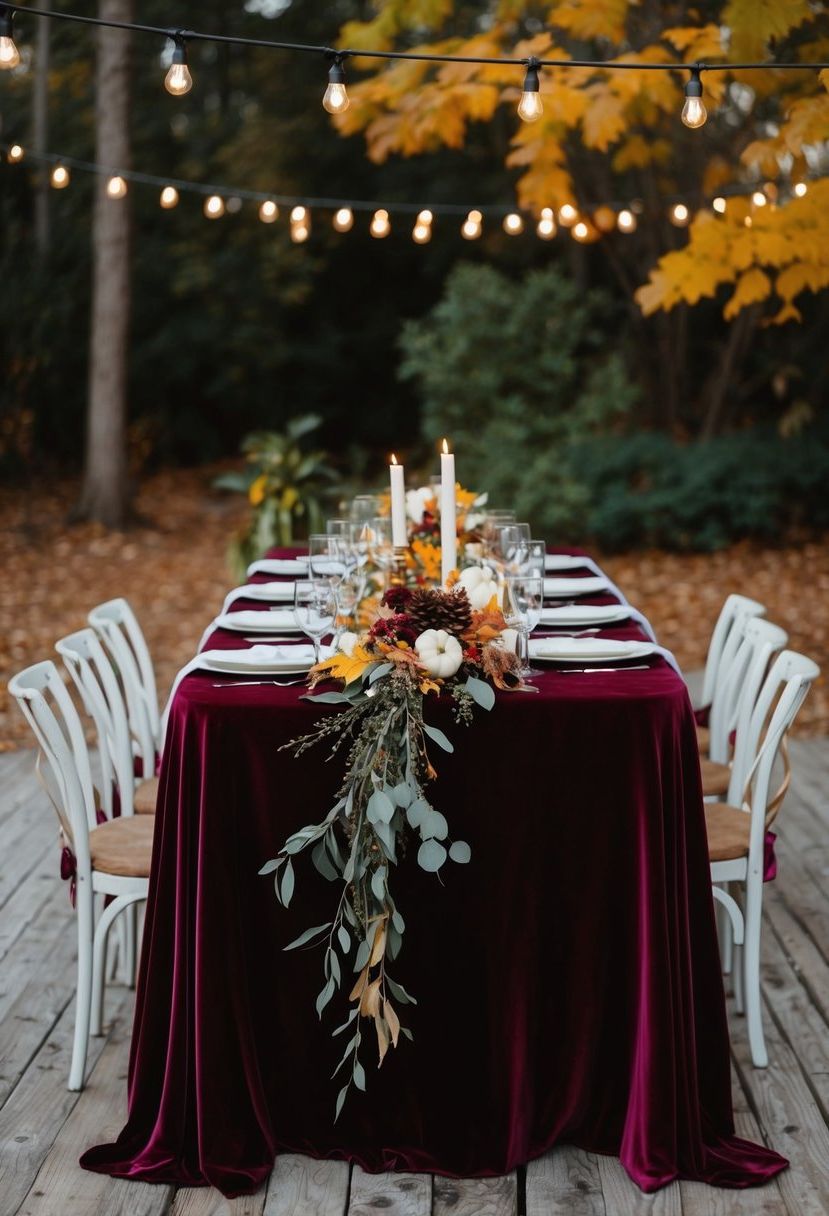 12) Velvet Tablecloth Ideas