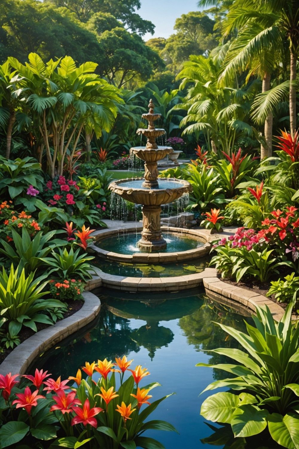 Sparkling Fountain Pond Ideas