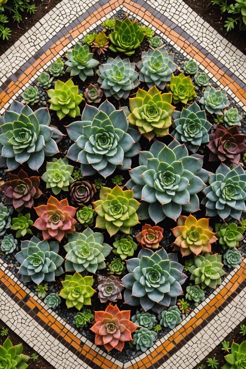 Bright and Bold Succulent Mosaics