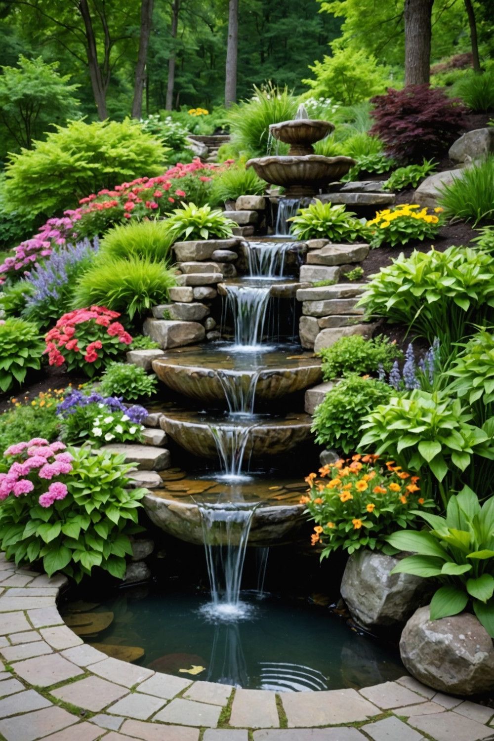 Adding a Water Feature to a Sloped Yard