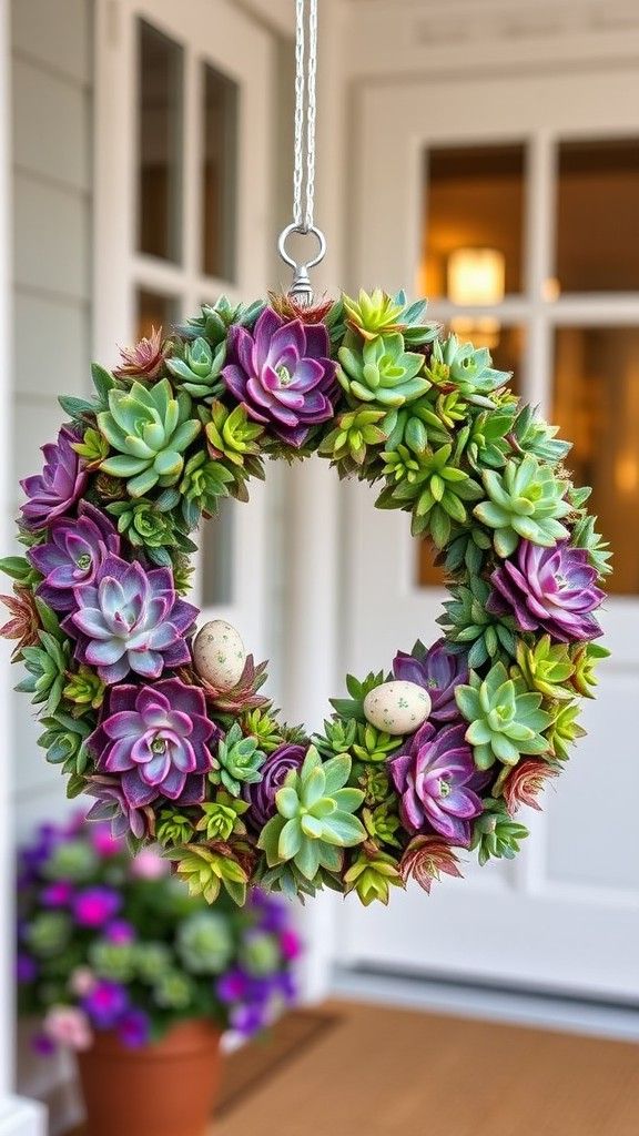 14 Succulent Easter Wreath