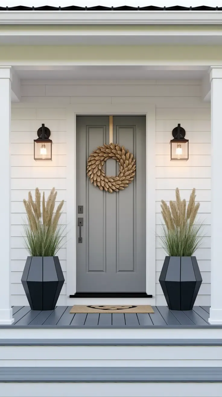 Modern Front Doors With Fall Flair