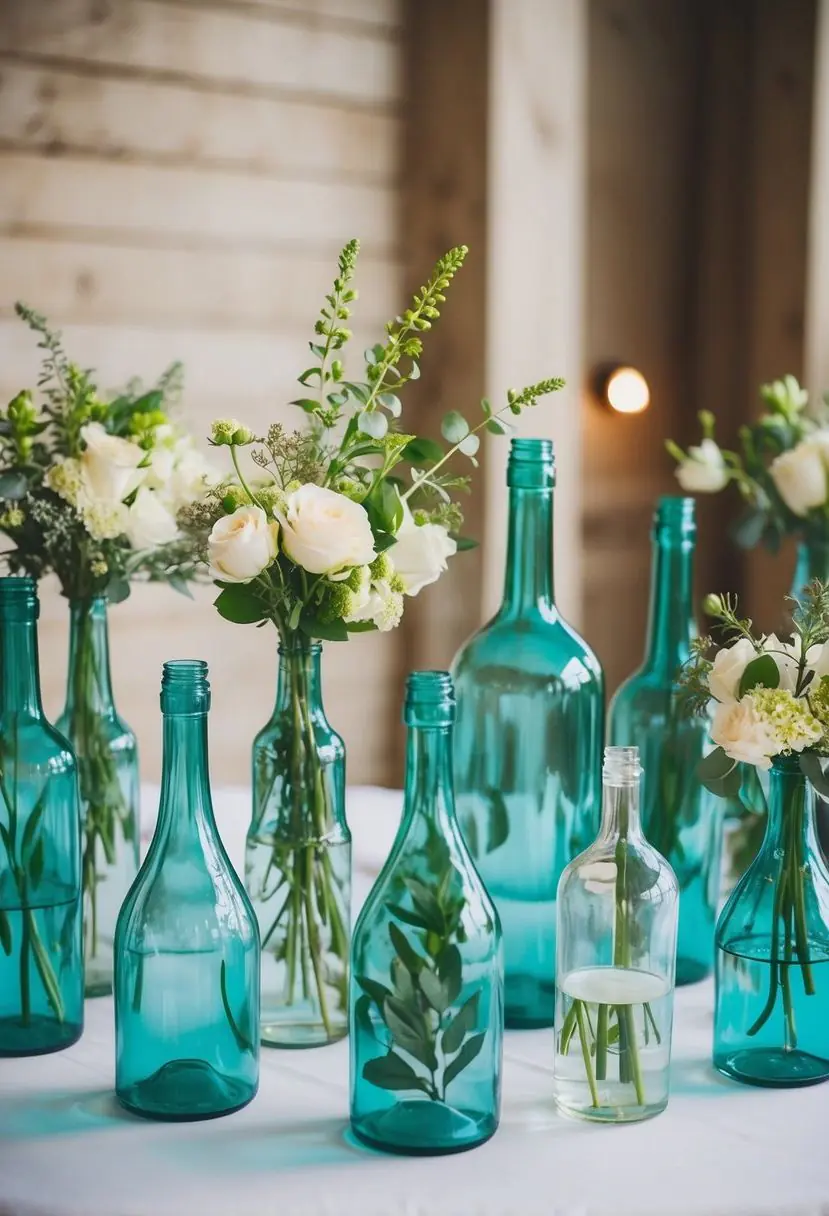 10) Bottle Arrangements at Mixed Heights