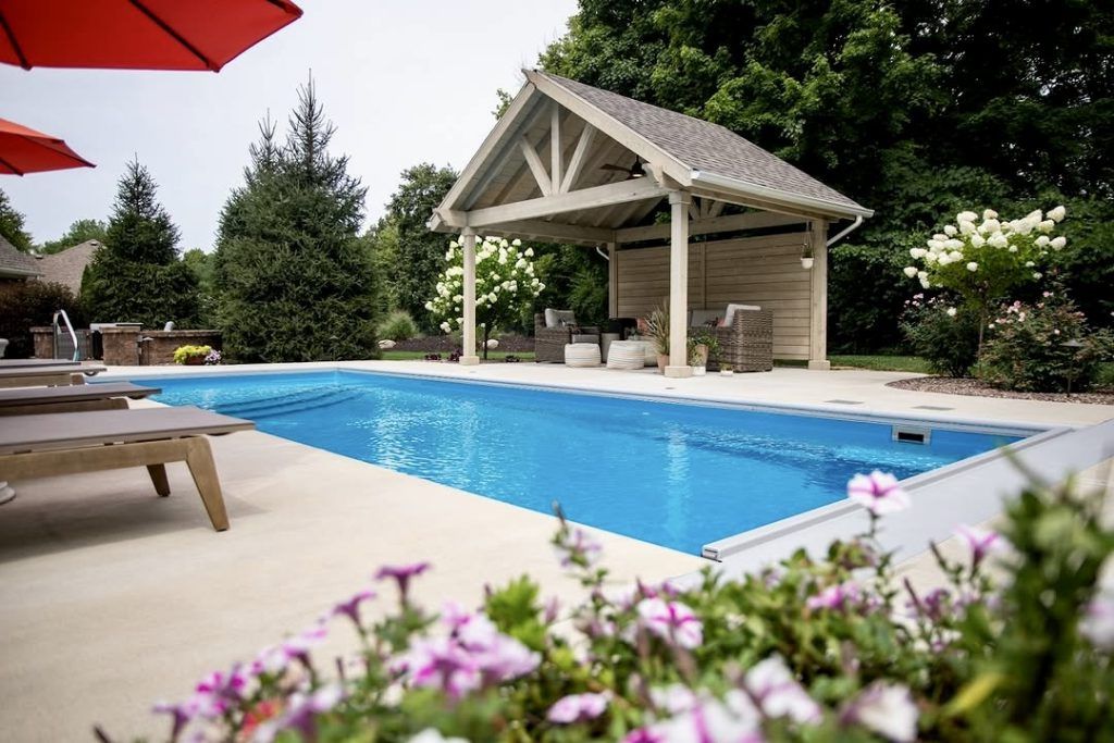 1. Sleek Pavilion Pool Design