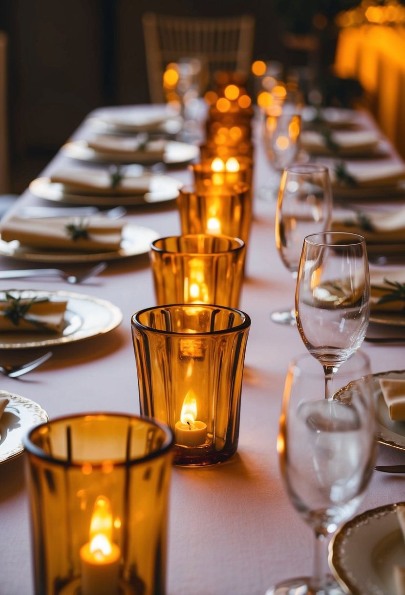 4) Vintage Amber Candle Holder Ideas