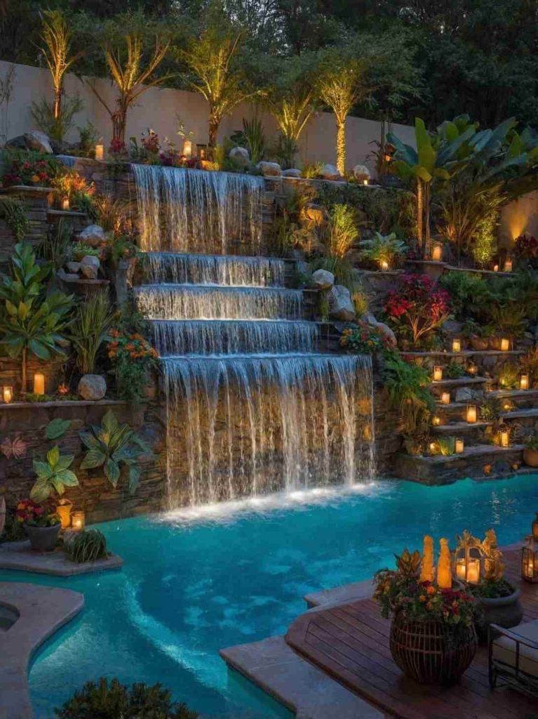 2025’s Top 47 Backyard Pool Ideas: Waterfall Wonders - photo 24