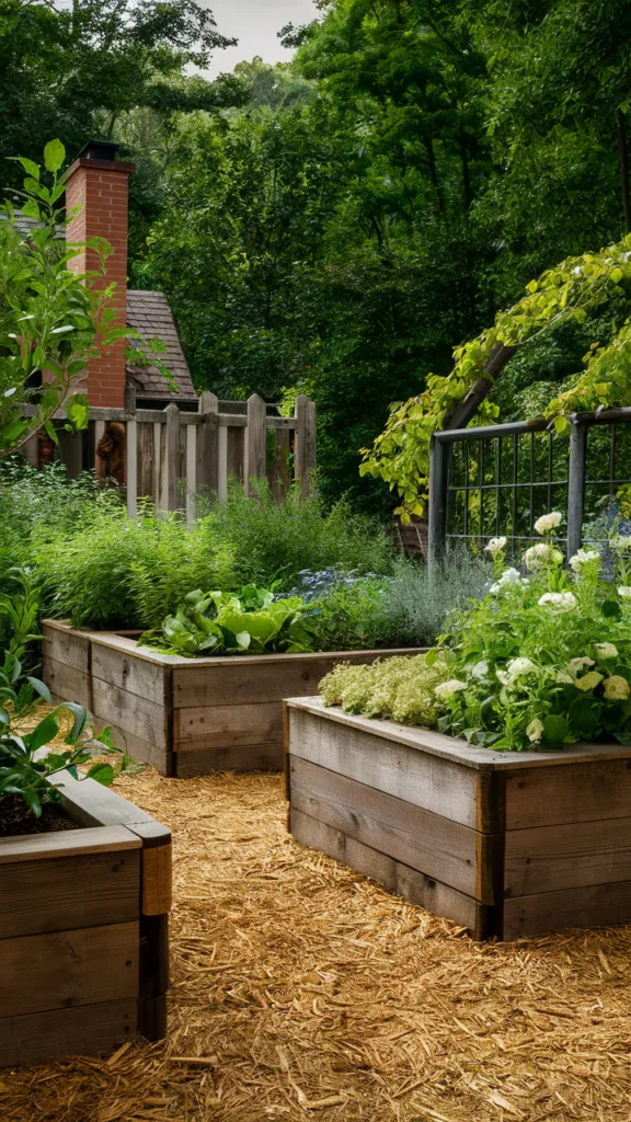 Sturdy Rustic Wooden Raised Beds