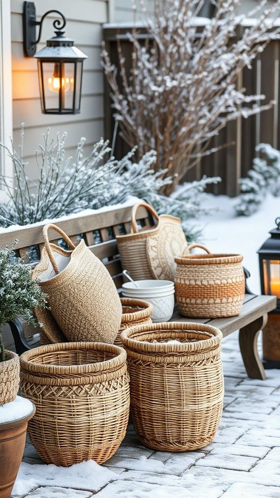 Decorative Baskets for Patio Organization