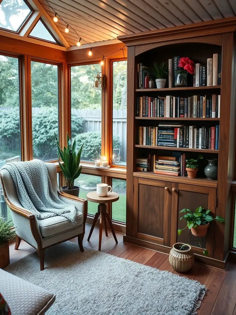 36. Back Porch Retreat With a Personal Book Nook