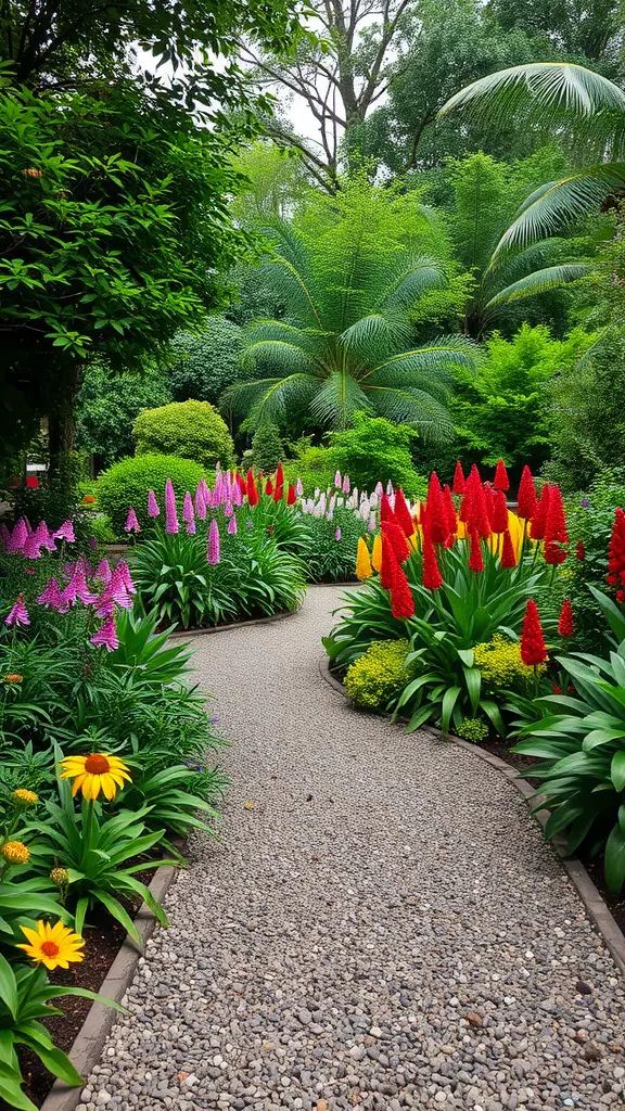 10) Three Gravel Trails Lined with Plants