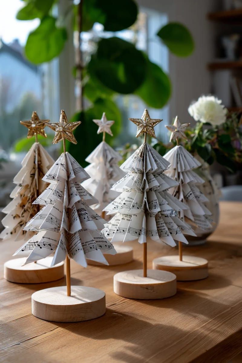 19. Sheet Music Cone Tree Topped with a Star - photo 3