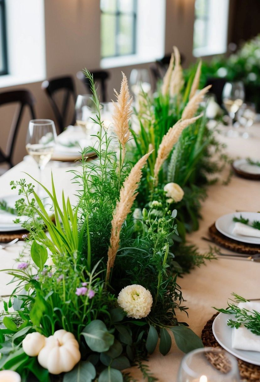 11) Centerpieces Featuring Herbs and Wild Grasses