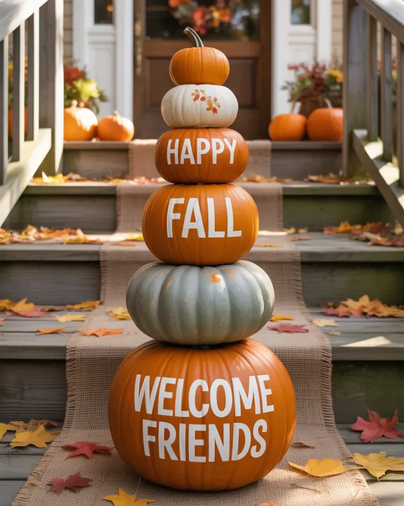 19. DIY Pumpkin Tower Craft Ideas