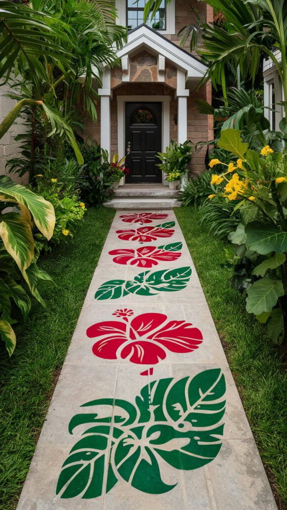 17. Paint a Garden Stencil Design