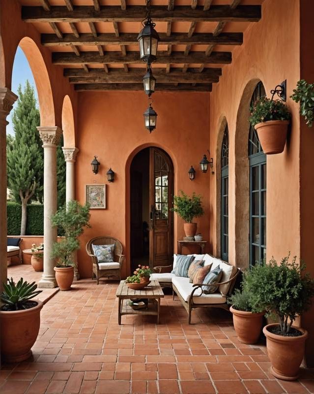 Mediterranean Patio with Terracotta Tiles
