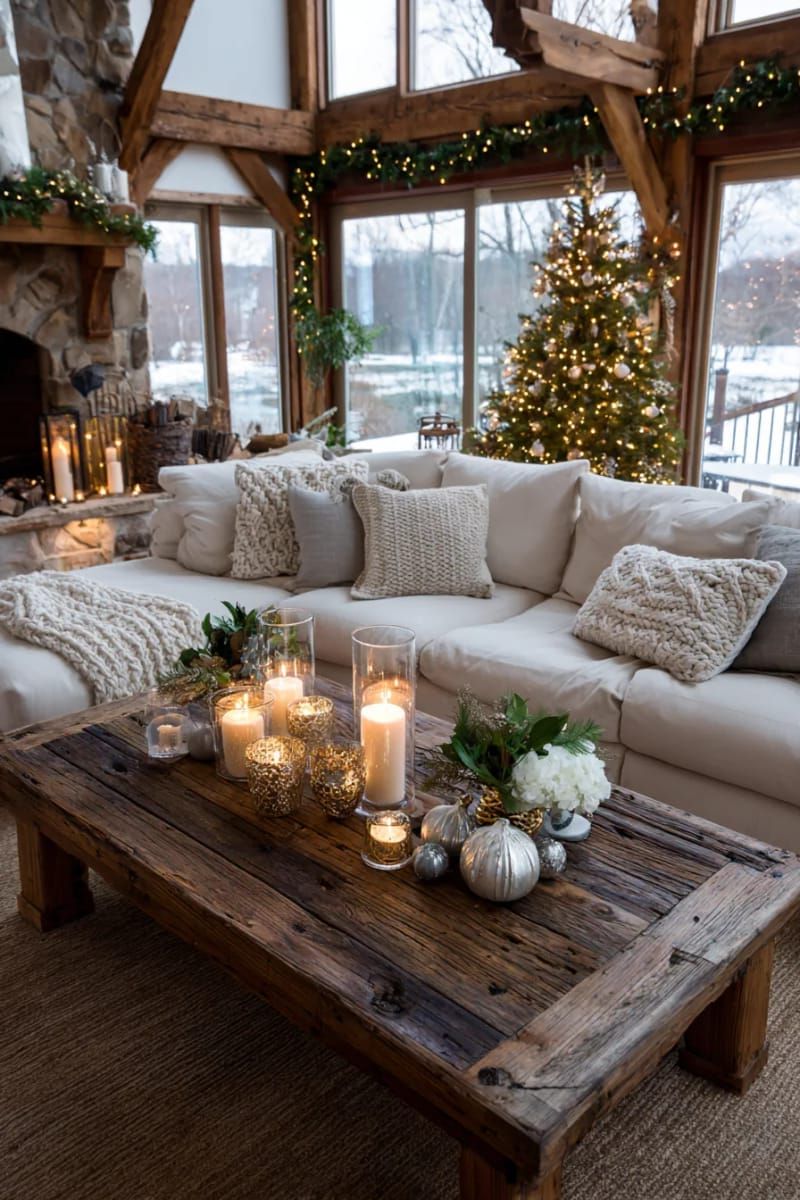 9. Sophisticated candle holders and decorative pieces arranged as a coffee table highlight - photo 3
