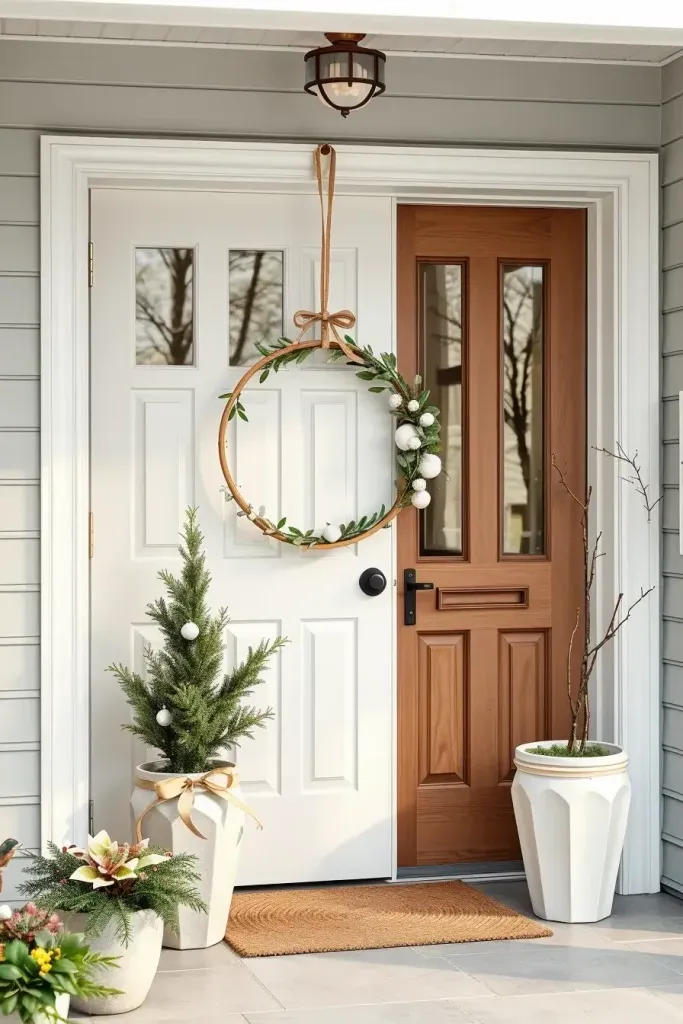 Minimalist DIY Wooden Hoop Wreath Ideas - photo 2