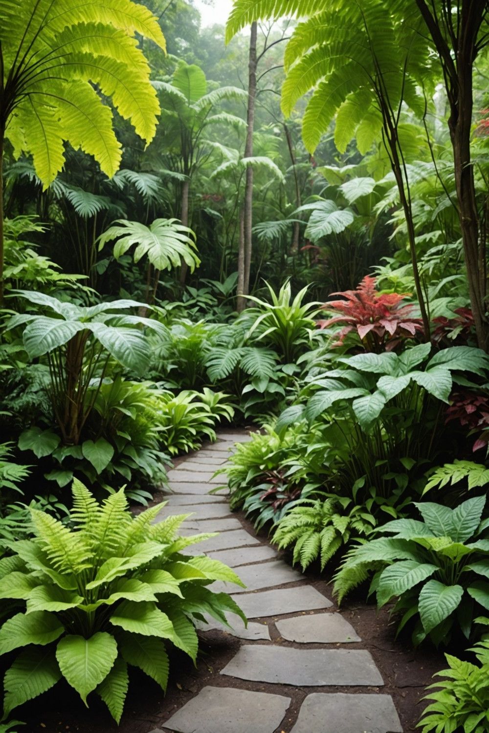 Layered Ferns and Foliage