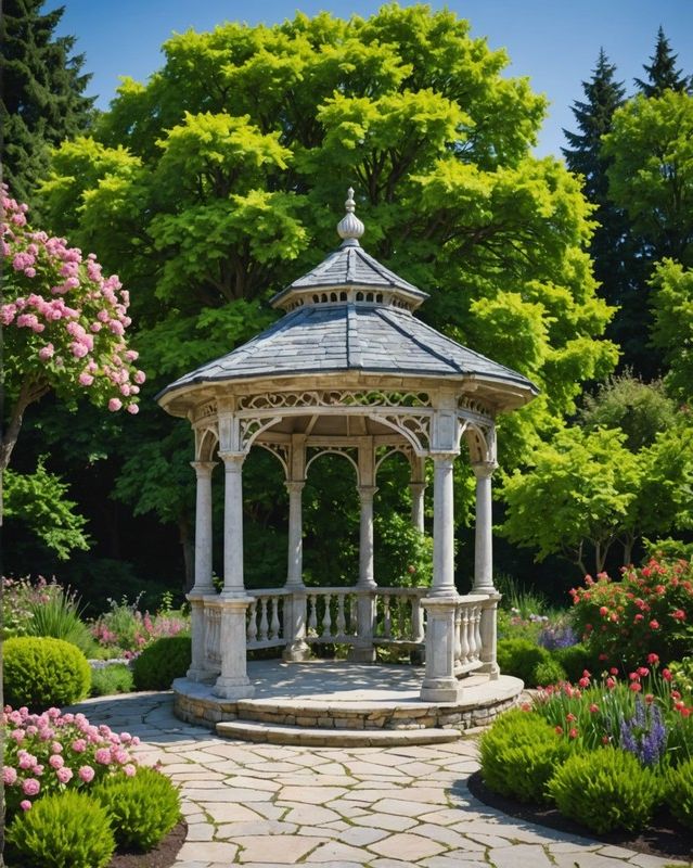 Gazebo Set on a Stone Base