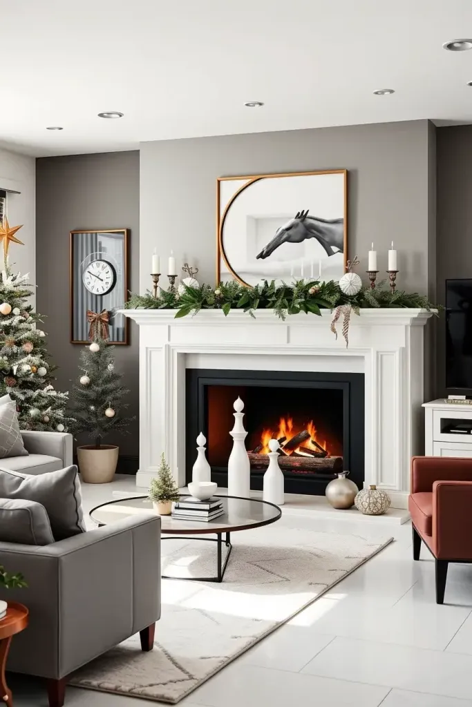 Minimalist Christmas Fireplace Design Ideas - photo 2