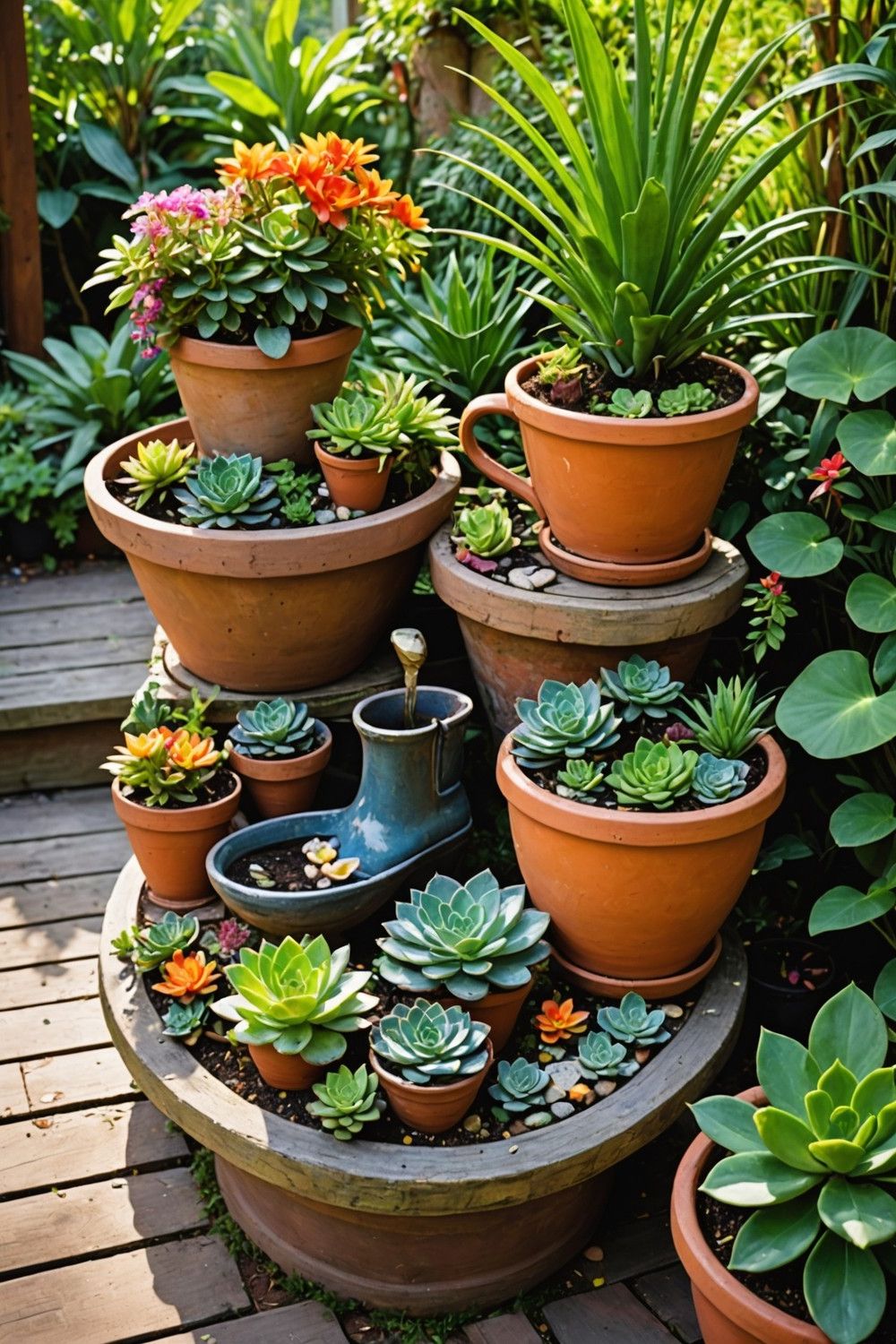 5) Succulents in Unexpected Containers
