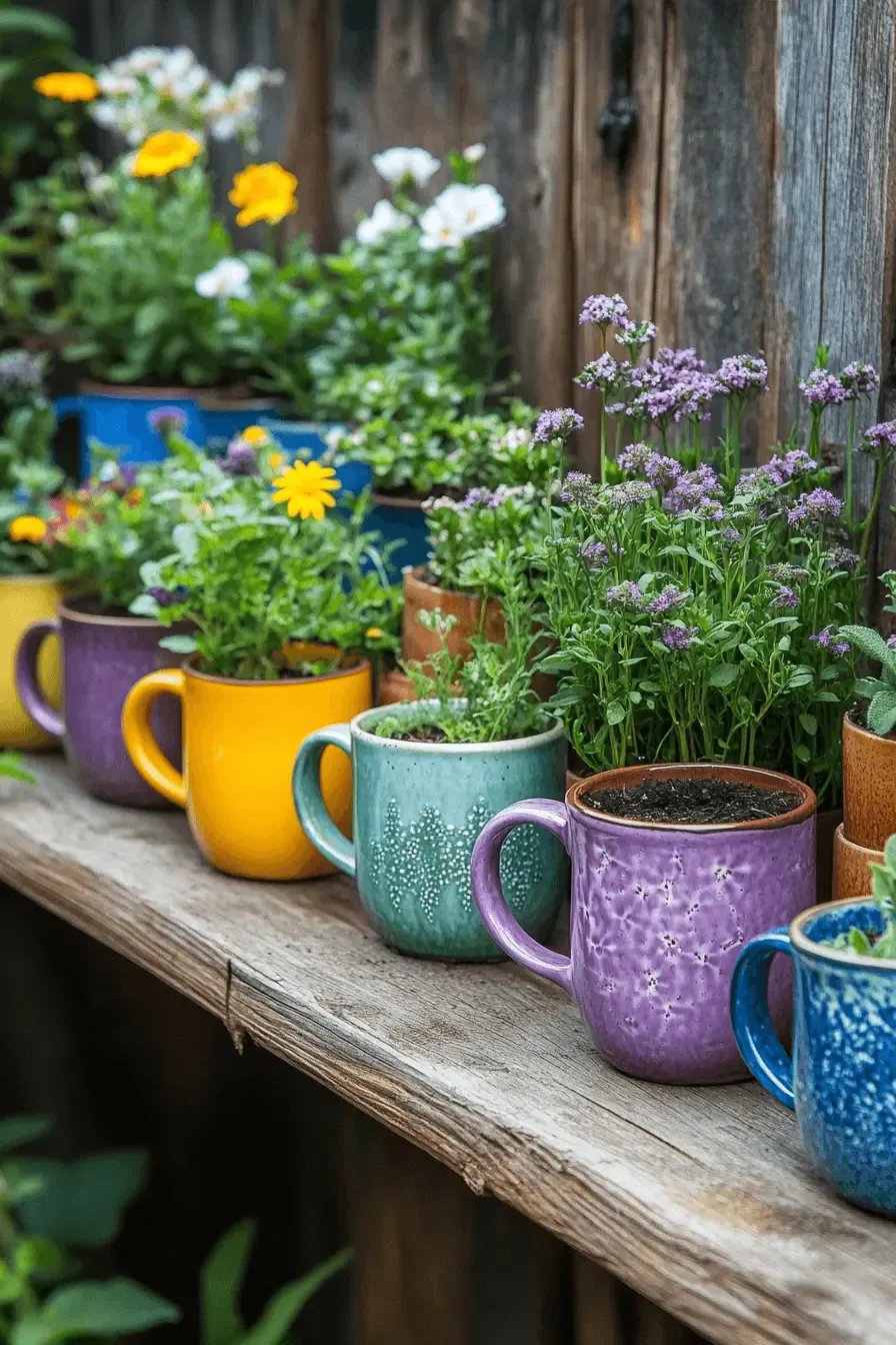 Using Mugs as Garden Planters