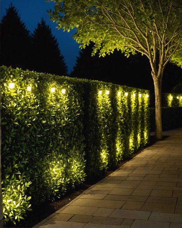 Lighting Ideas for Boxwood Hedges