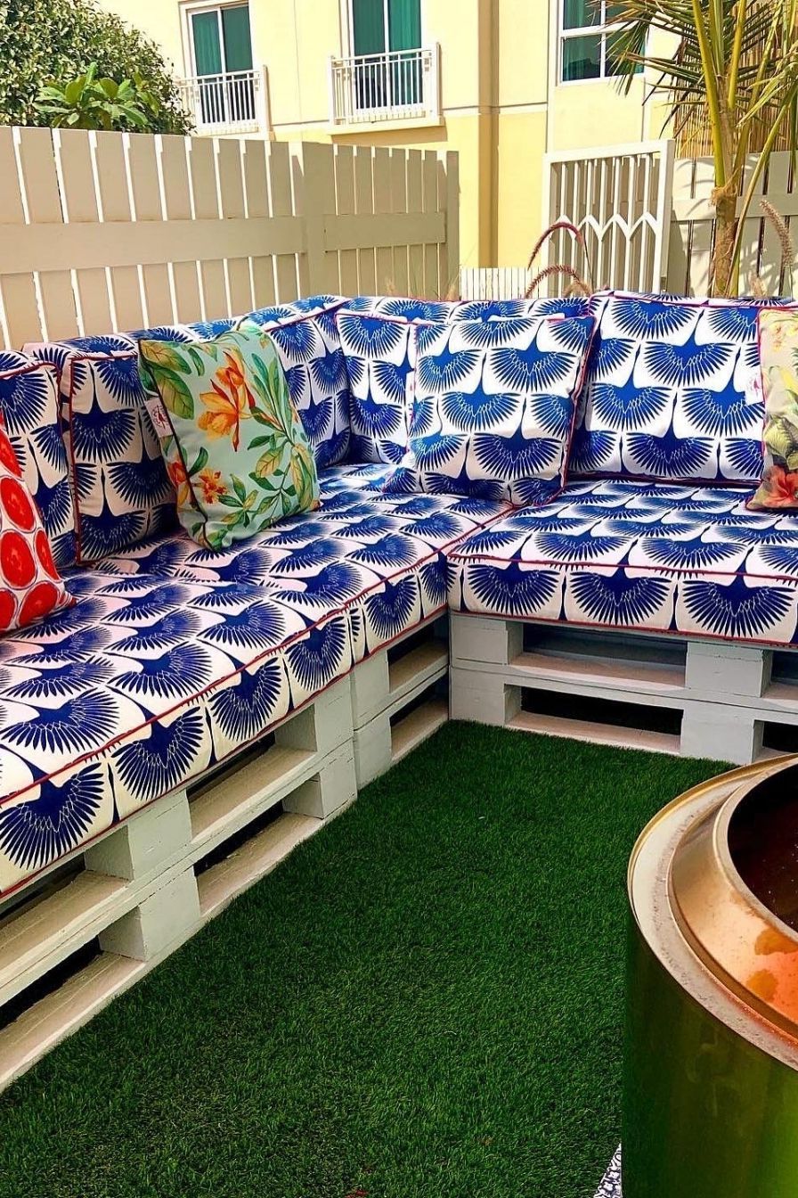 Build a Colorful Pallet Seating Nook