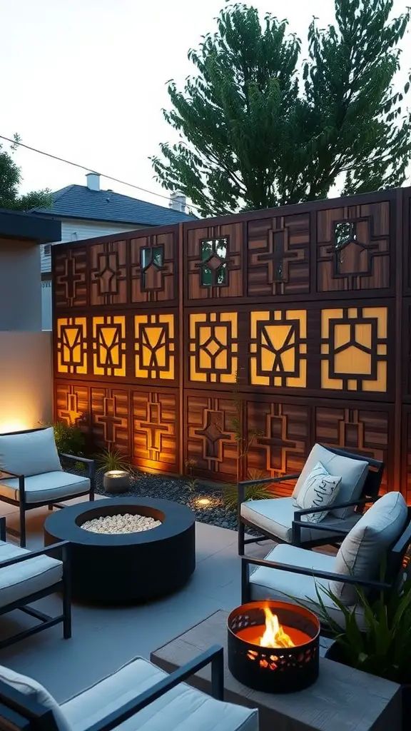 25. Geometric Cut-Out Privacy Fence Design