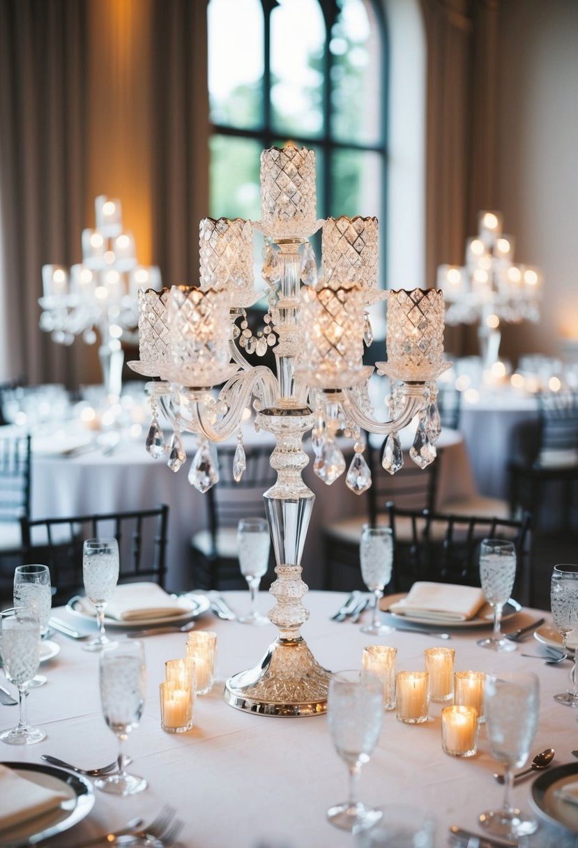 9) Crystal Candlestick Centerpiece Ideas
