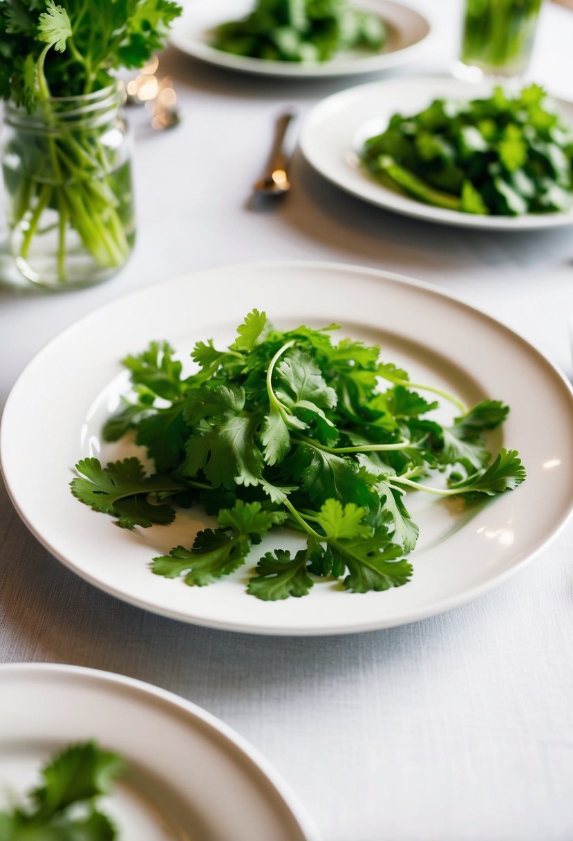 15) Cilantro Garnish For Reception Dishes