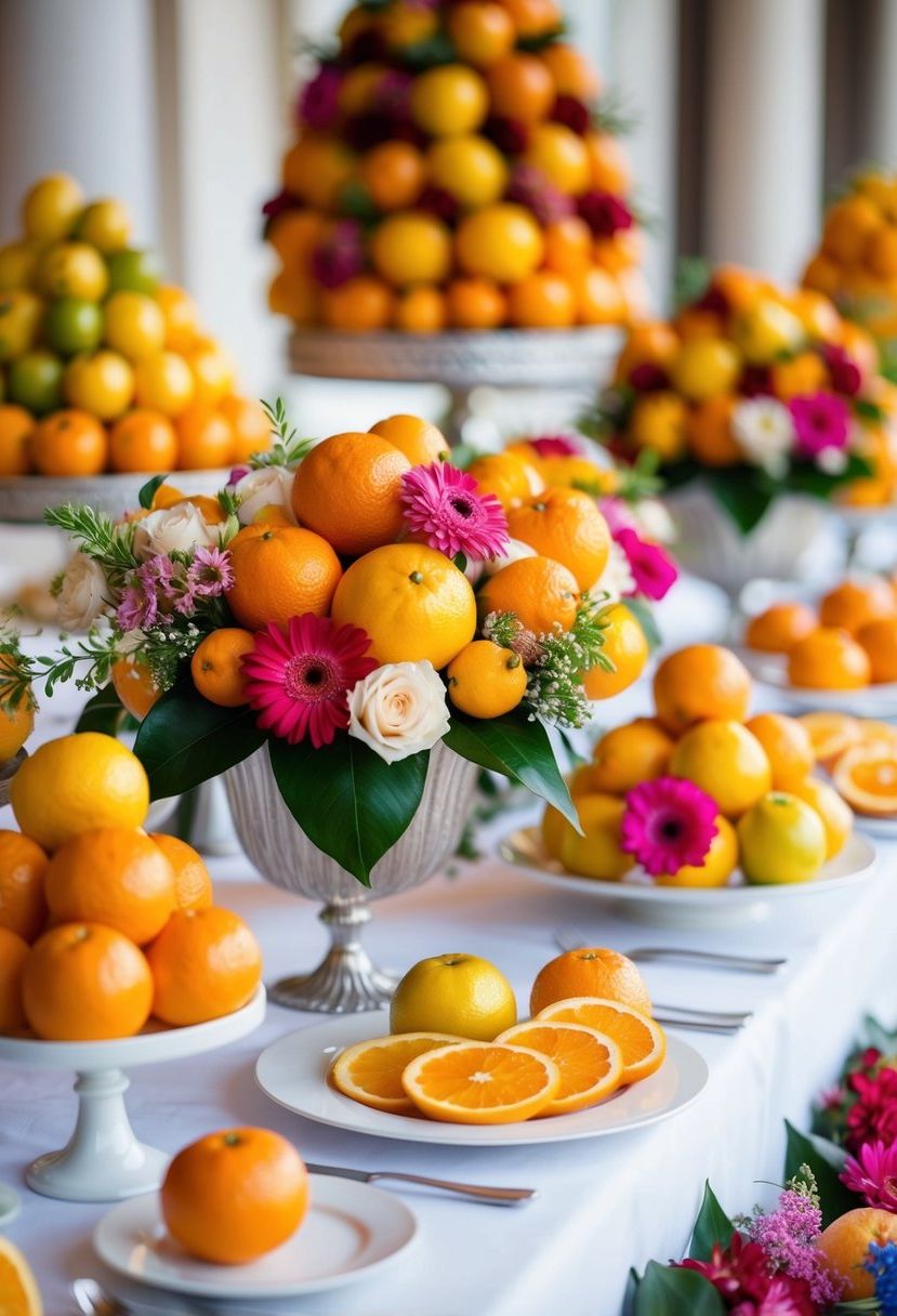 6) Bright Citrus Table Displays
