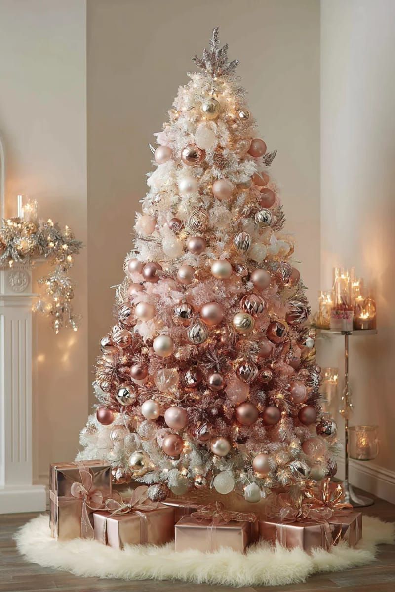 8. Ombre tree in blush, rose gold, and champagne