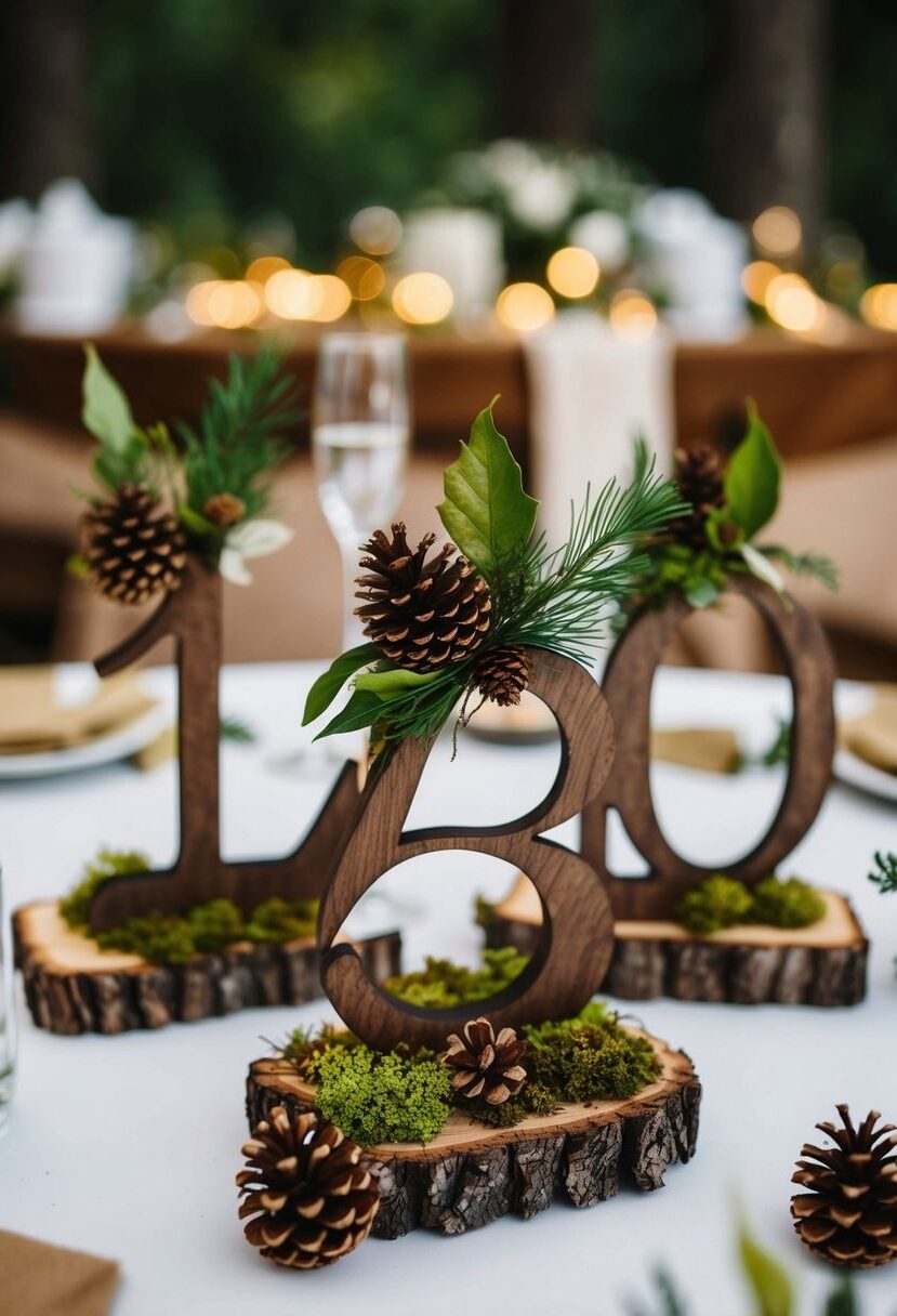 15) Table Numbers with a Woodland Theme
