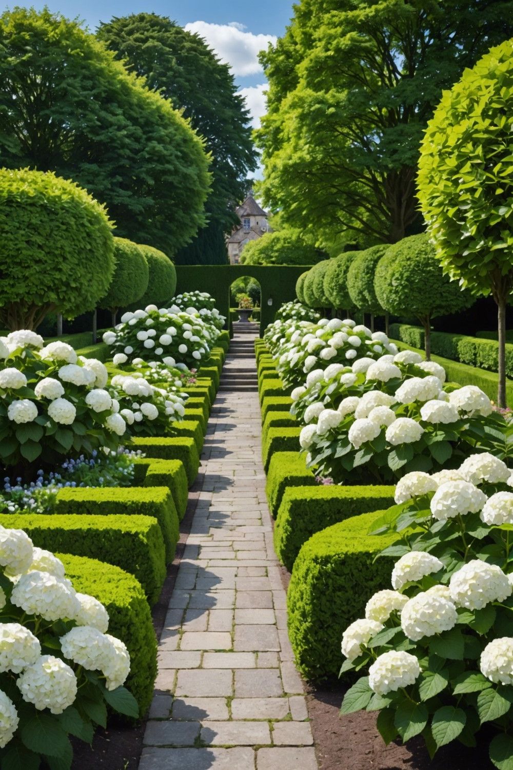 Using Hydrangeas in a Formal Garden Design