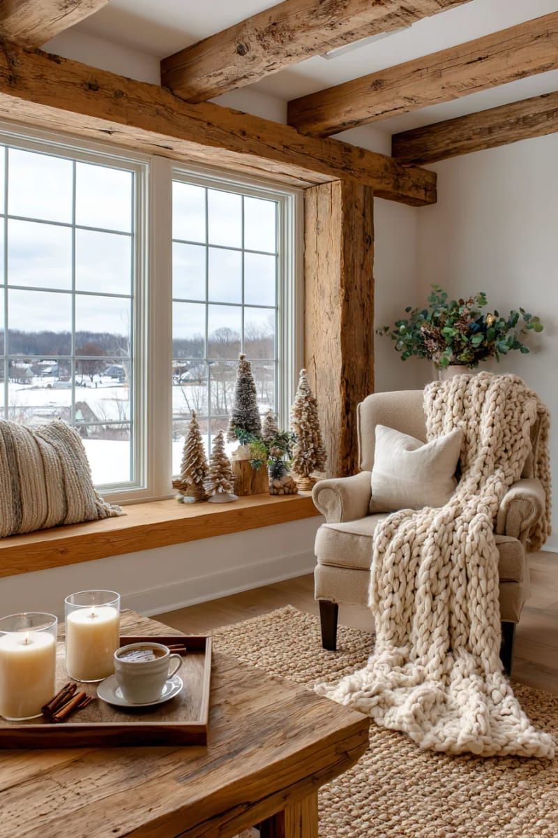 6. Neutral-Toned Mini Christmas Trees On A Windowsill - photo 2