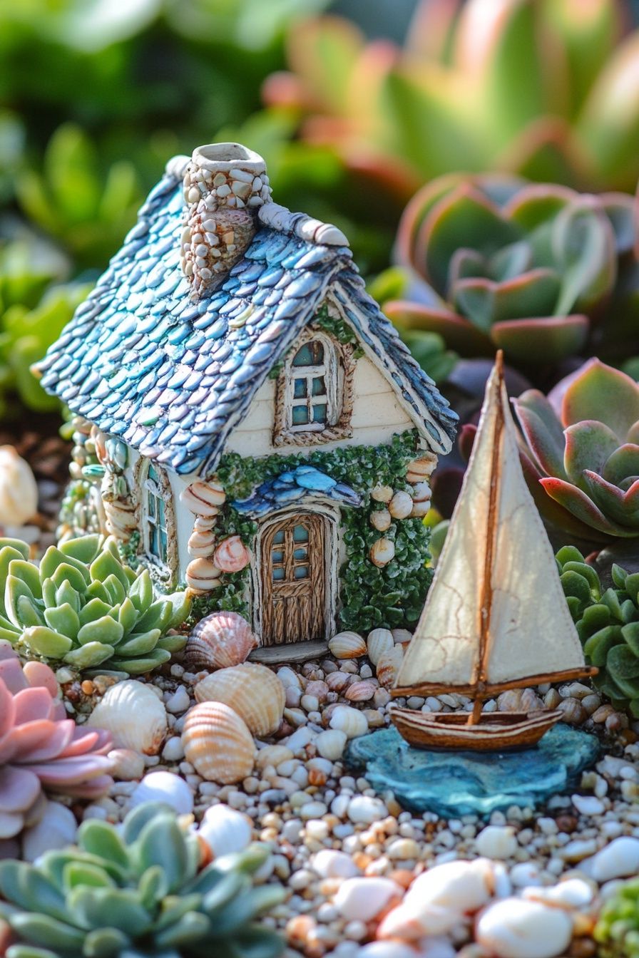 16. A Coastal-Style Fairy Garden
