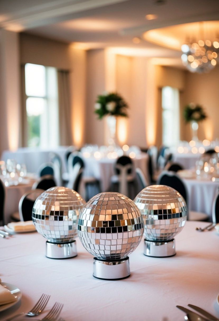 11) Place Cards With Mini Disco Balls