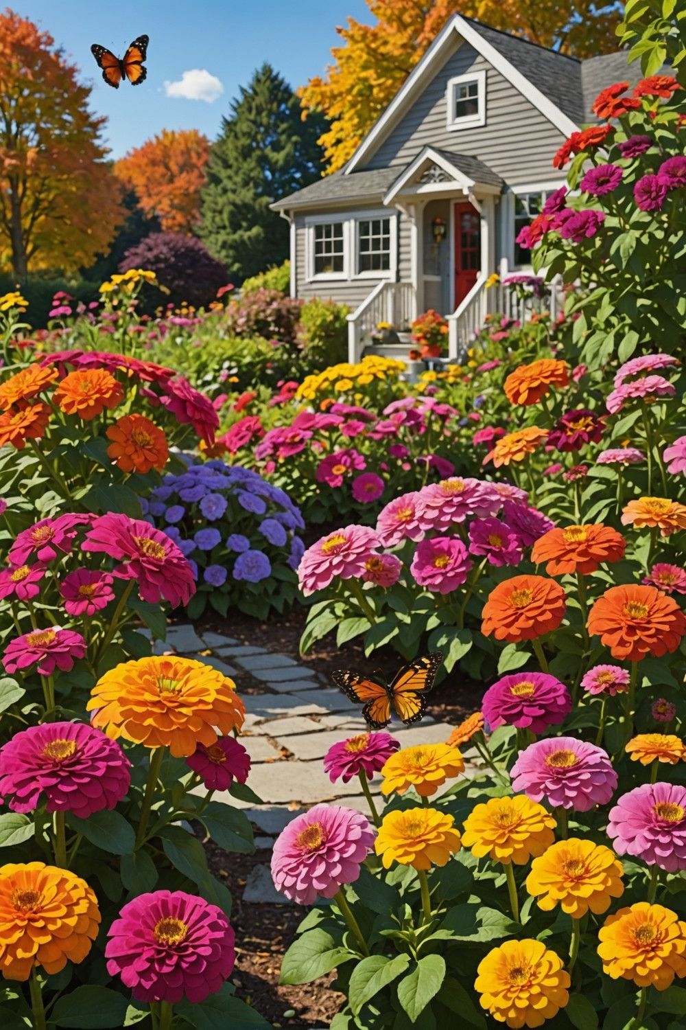 Zinnias for Fall Color