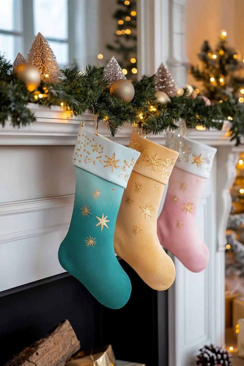 15. Watercolor Ombré Backgrounds with Gold Stars