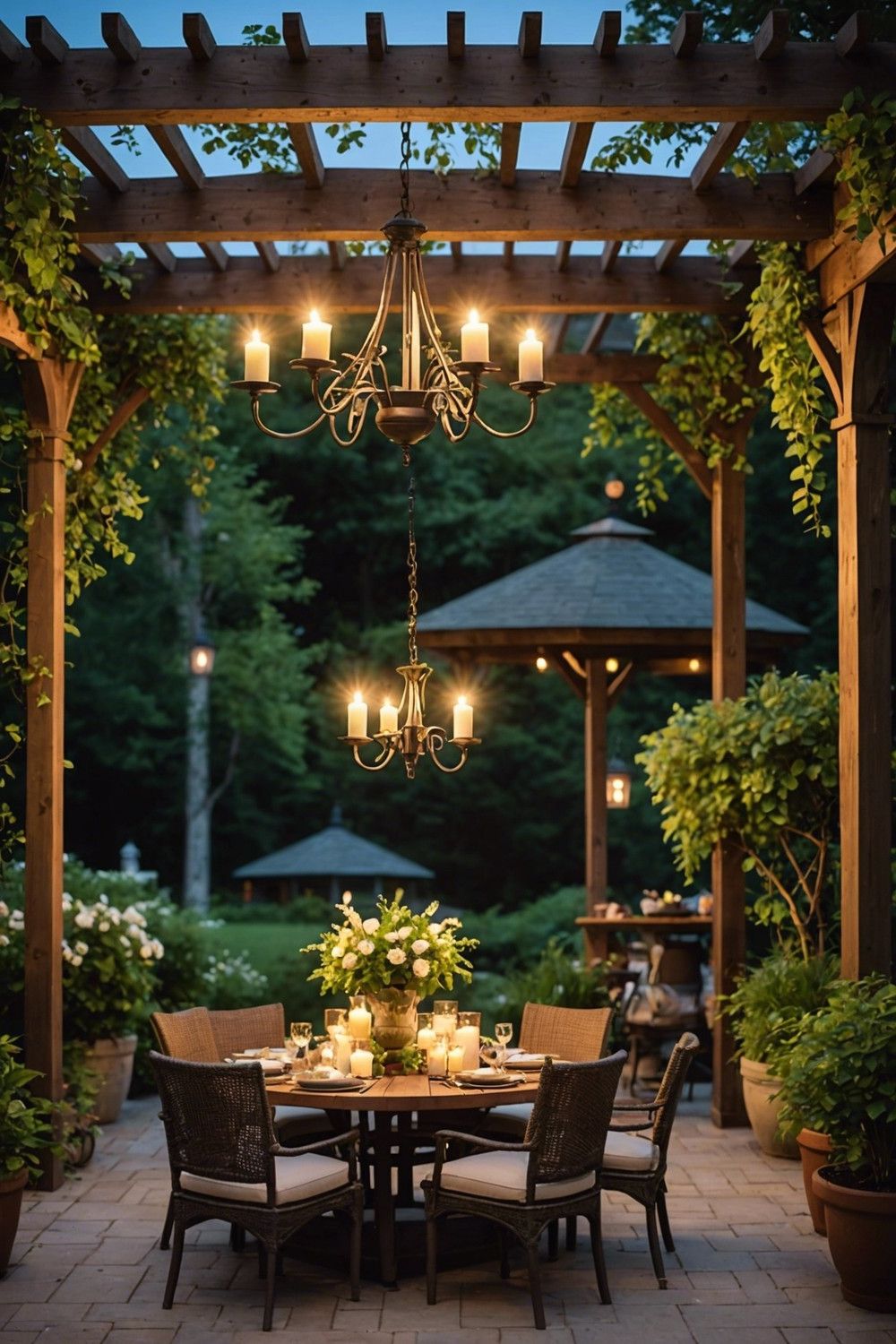 Classic Outdoor Chandelier With Candles