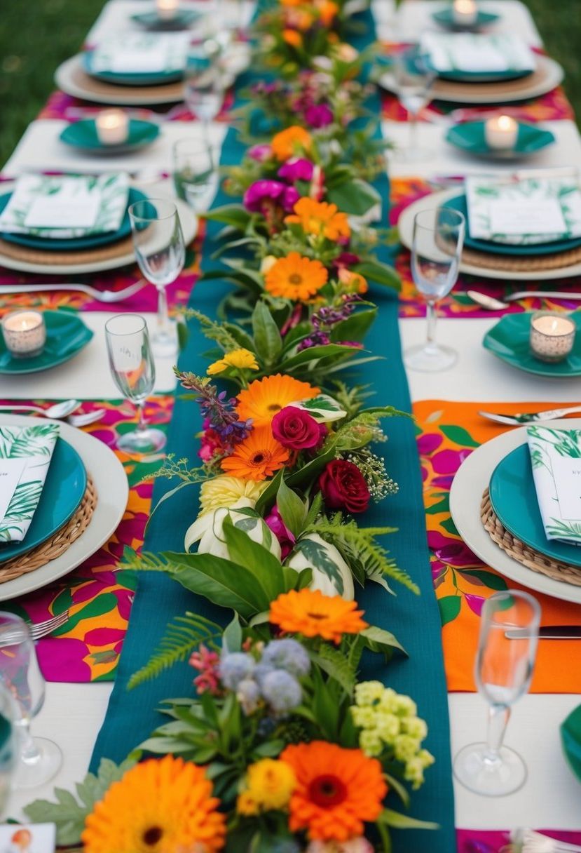 4) Style Table Runners with Greenery