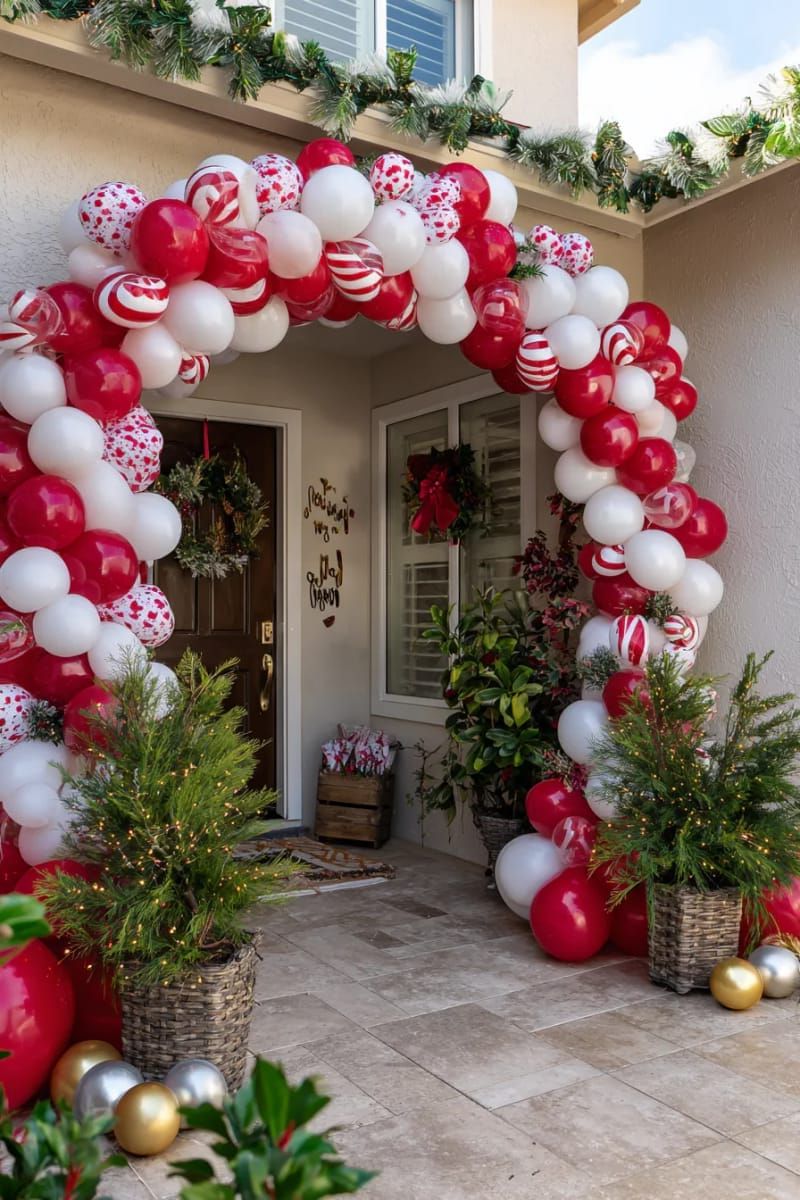 2. Candy cane balloon arch for the entryway - photo 2