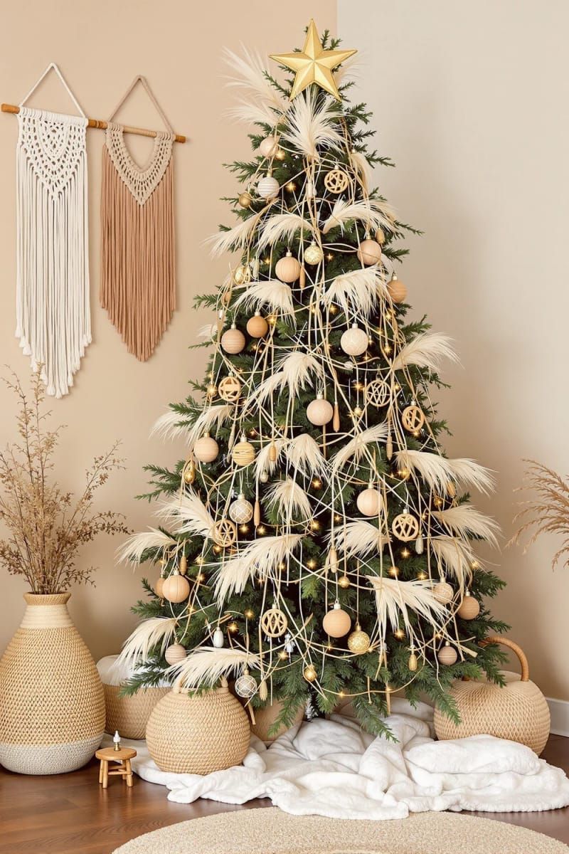 7. Bohemian Tree with Pampas Grass and Wheat - photo 3