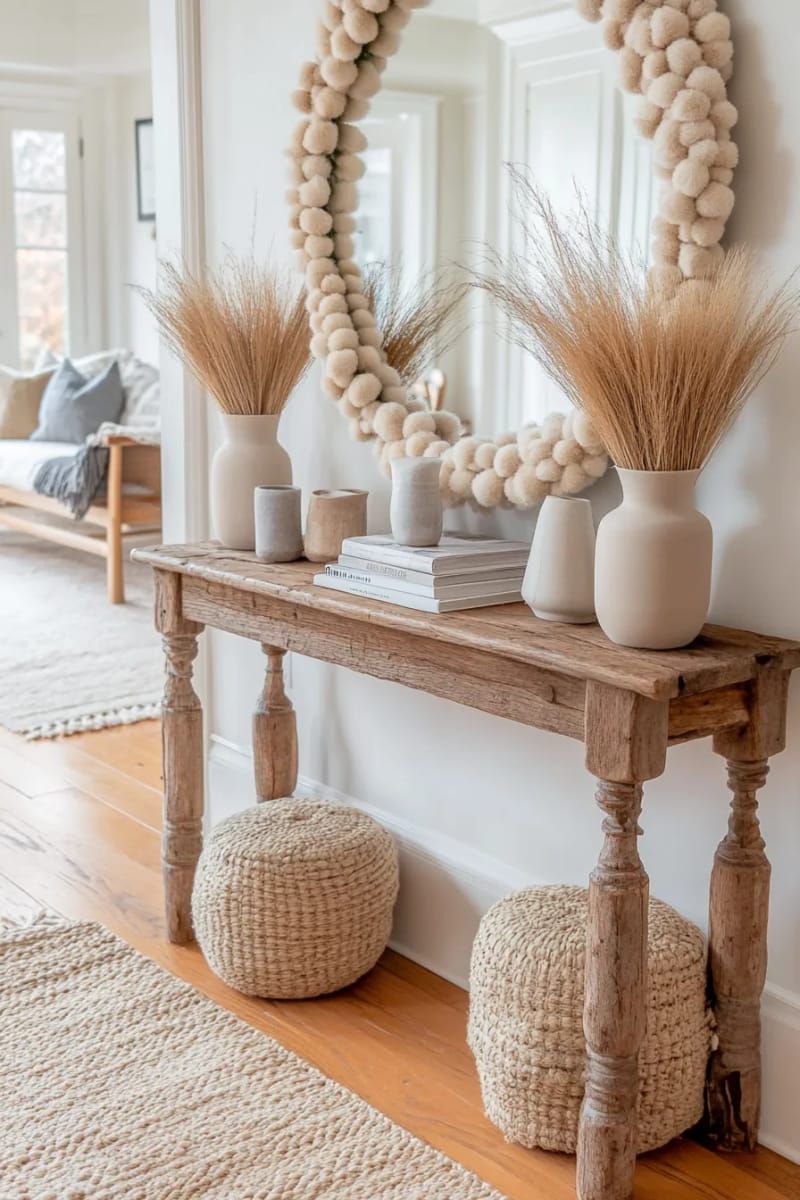 26. Neutral Pompom Garland on a Mirror - photo 3