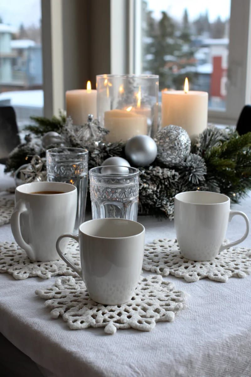 11. Felt Snowflake Coasters for Holiday Tables - photo 2