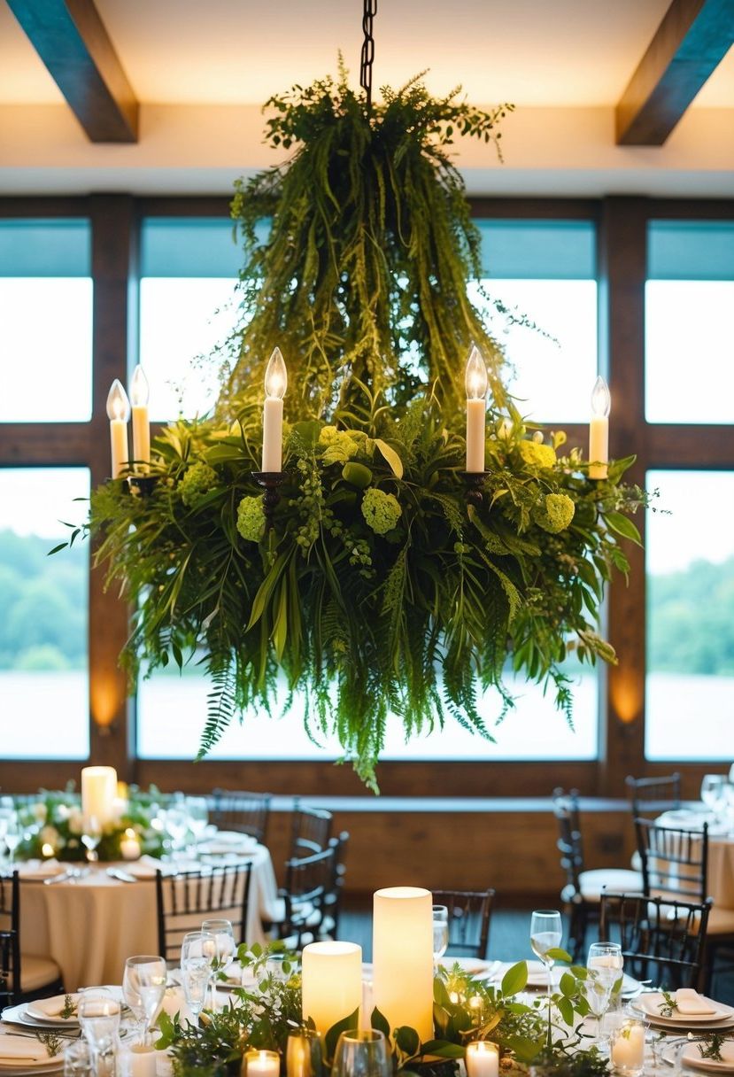 6) Hanging Leafy Light Fixtures