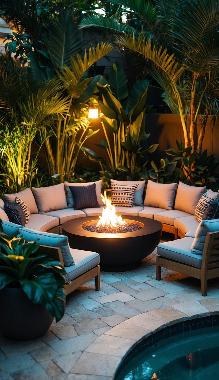 5. Add a Cozy Poolside Fire Pit